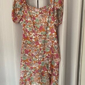 Floral Multicolor Pink Lilly Dress